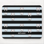 Kute klimmers op gestripte, speciaal gepersonalise muismat (Voorkant)