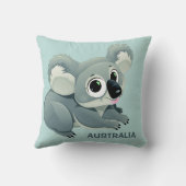 Kute Koala aangepaste tekst werpt kussens (Achterkant)