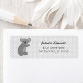 Kute koala beer baby shower retour address labels (Insitu)