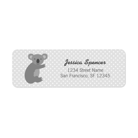 Kute koala beer baby shower retour address labels (Voorkant)