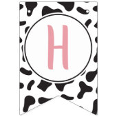 Kute Koe Daisy and Koe Print Birthday Vlaggetjes (Tweede vlag)