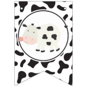 Kute Koe Daisy and Koe Print Birthday Vlaggetjes (Eerste vlag)