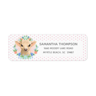 Kute Koe Florence Pink Return Address Label