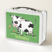 Kute koe in de illustratie van de groene cartoon (Achterkant)