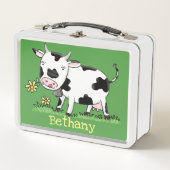 Kute koe in de illustratie van de groene cartoon (Voorkant)