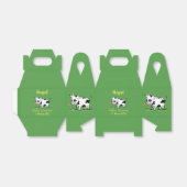 Kute koe in de illustratie van de groene cartoon bedankdoosjes (Uitgevouwen)