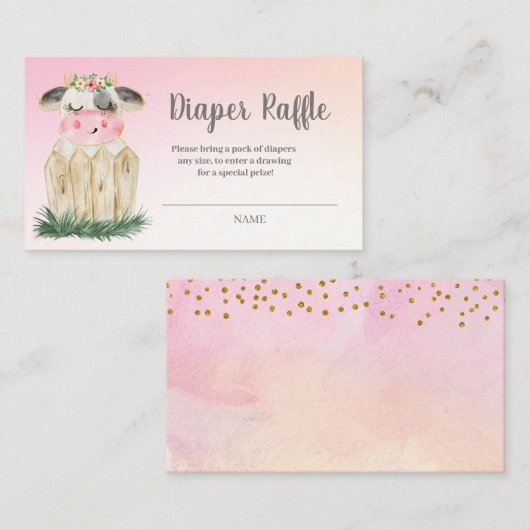 Kute Koe luierbehuizing Kaart (Voorkant / Achterkant)