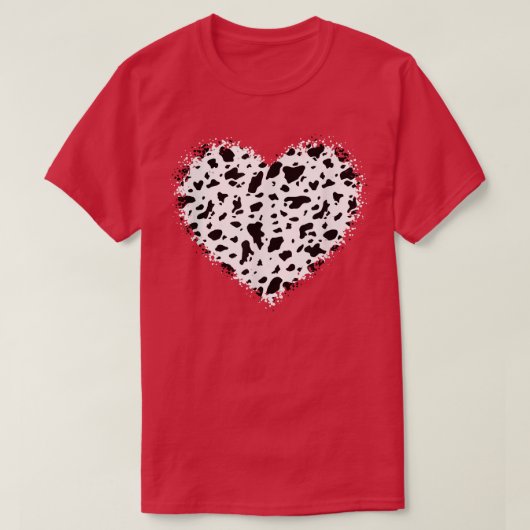 Kute Koe Print Heart Farmer Koe Lovers T-shirt (Design voorkant)