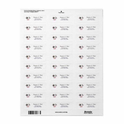 Kute Koe return address label (Full Sheet)