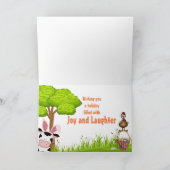 Kute Koe, rooster en kleurrijk Boerderij Kaart (Binnen)