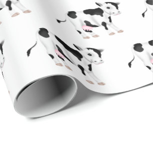 Kute koeien op wit cadeaupapier