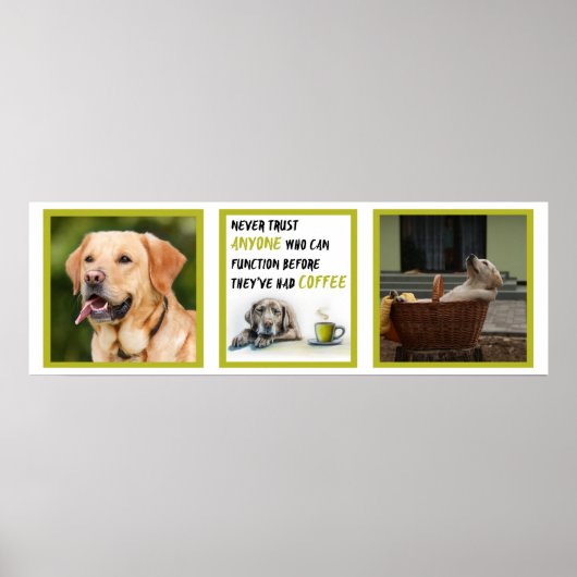 Kute-koffieverslaafde Labrador aangepast Poster (Voorkant)