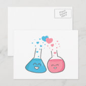 Kute kolven in liefde, chemie. briefkaart (Voorkant / Achterkant)
