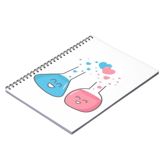 Kute kolven in liefde, chemie. notitieboek (Linkerzijde)