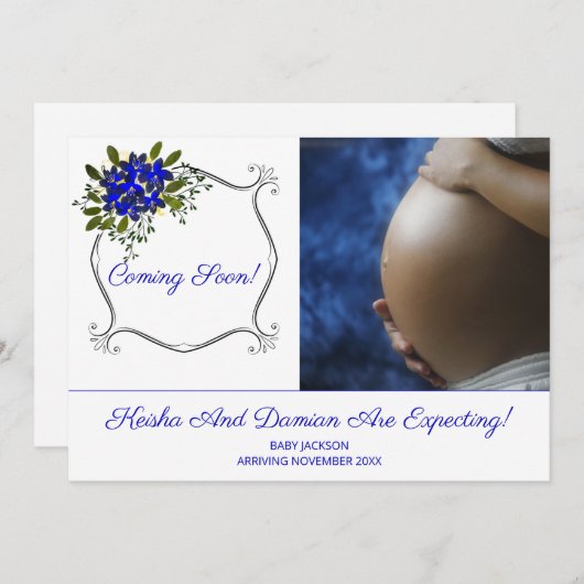 Kute komend binnenkort Baby Bump Photo Pregnering Aankondiging (Voorkant / Achterkant)