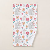 Kute konijnenmoeder en konijnenhoed, bloesems patr bad handdoek (Handdoek)