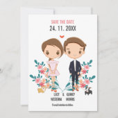 Kute koppel floral boho sla de datum op (Voorkant)