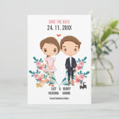 Kute koppel floral boho sla de datum op (Staand voorkant)