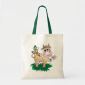 Kute kow en vlinder tote bag (Voorkant)