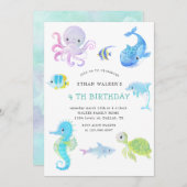 Kute krachtens de uitnodiging van de waterverf van (Voorkant / Achterkant)