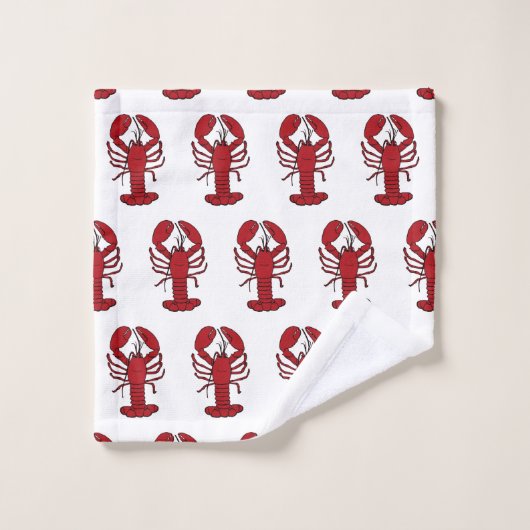 Kute kreeft strandhanddoekset bad handdoek (Wasdoekje)