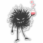 Kute kwaadaardige personage liefde scheikunde Vale Sticker (Voorkant)