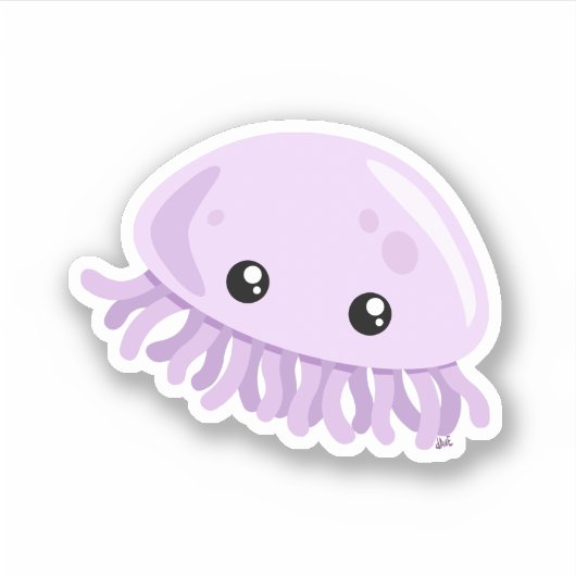 Kute kwal-vinylSticker, op maat gesneden Sticker (Voorkant)