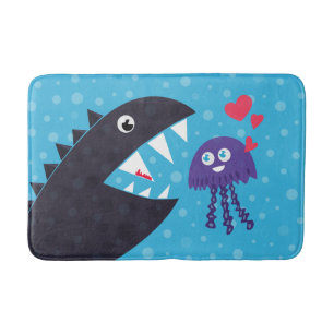 Kute kwallen in liefde voor Zee monster Badmat