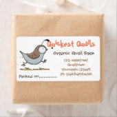 Kute kwartels cartoon illustratie eidoosje etiket (Insitu)