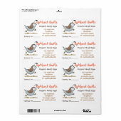 Kute kwartels cartoon illustratie eidoosje etiket (Full Sheet)