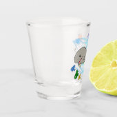 Kute, lachende Cartoon walvis Shot Glas (Links)