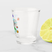 Kute, lachende Cartoon walvis Shot Glas (Rechts)