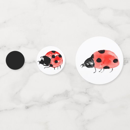 Kute lady bug verjaardagsfeestje confetti (Achterkanten)