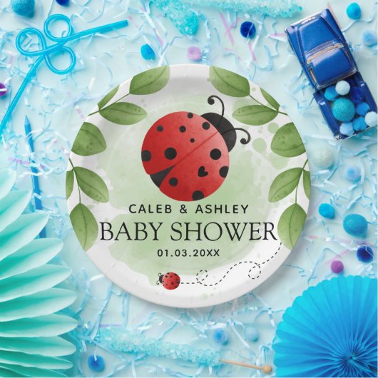 Kute Ladybug Baby shower Paper Borden Papieren Bordje (Feest)