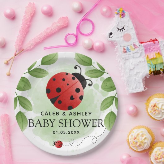Kute Ladybug Baby shower Paper Borden Papieren Bordje (Feest)