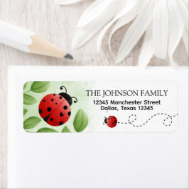 Kute Ladybug Baby shower Return Address Label