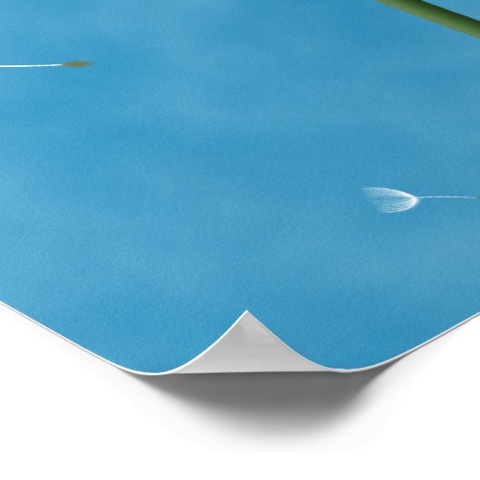 Kute ladybug bovenop een andelion poster (Hoek)