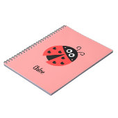 Kute Ladybug met Black Heart Spots gepersonaliseer Notitieboek (Linkerzijde)