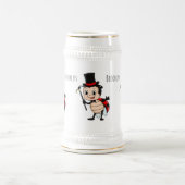 Kute ladybug met bovenste hoed en stropdas cartoon bierpul (Center)