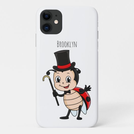 Kute ladybug met bovenste hoed en stropdas cartoon Case-Mate iPhone case (Achterkant)
