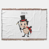 Kute ladybug met bovenste hoed en stropdas cartoon deken (Voorkant)