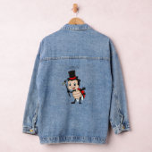 Kute ladybug met bovenste hoed en stropdas cartoon denim jacket (Hangar)