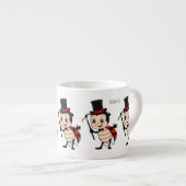 Kute ladybug met bovenste hoed en stropdas cartoon espresso kop (Voorkant rechts)