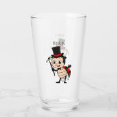 Kute ladybug met bovenste hoed en stropdas cartoon glas (Achterkant)