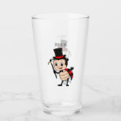 Kute ladybug met bovenste hoed en stropdas cartoon glas (Voorkant)