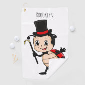 Kute ladybug met bovenste hoed en stropdas cartoon golfhanddoek (Insitu)
