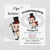 Kute ladybug met bovenste hoed en stropdas cartoon kaart (Voorkant / Achterkant)