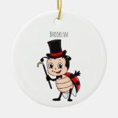 Kute ladybug met bovenste hoed en stropdas cartoon keramisch ornament (Voorkant)