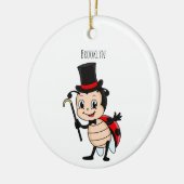 Kute ladybug met bovenste hoed en stropdas cartoon keramisch ornament (Links)