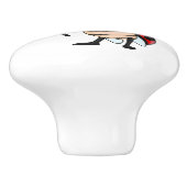 Kute ladybug met bovenste hoed en stropdas cartoon keramische knop (Zijkant)